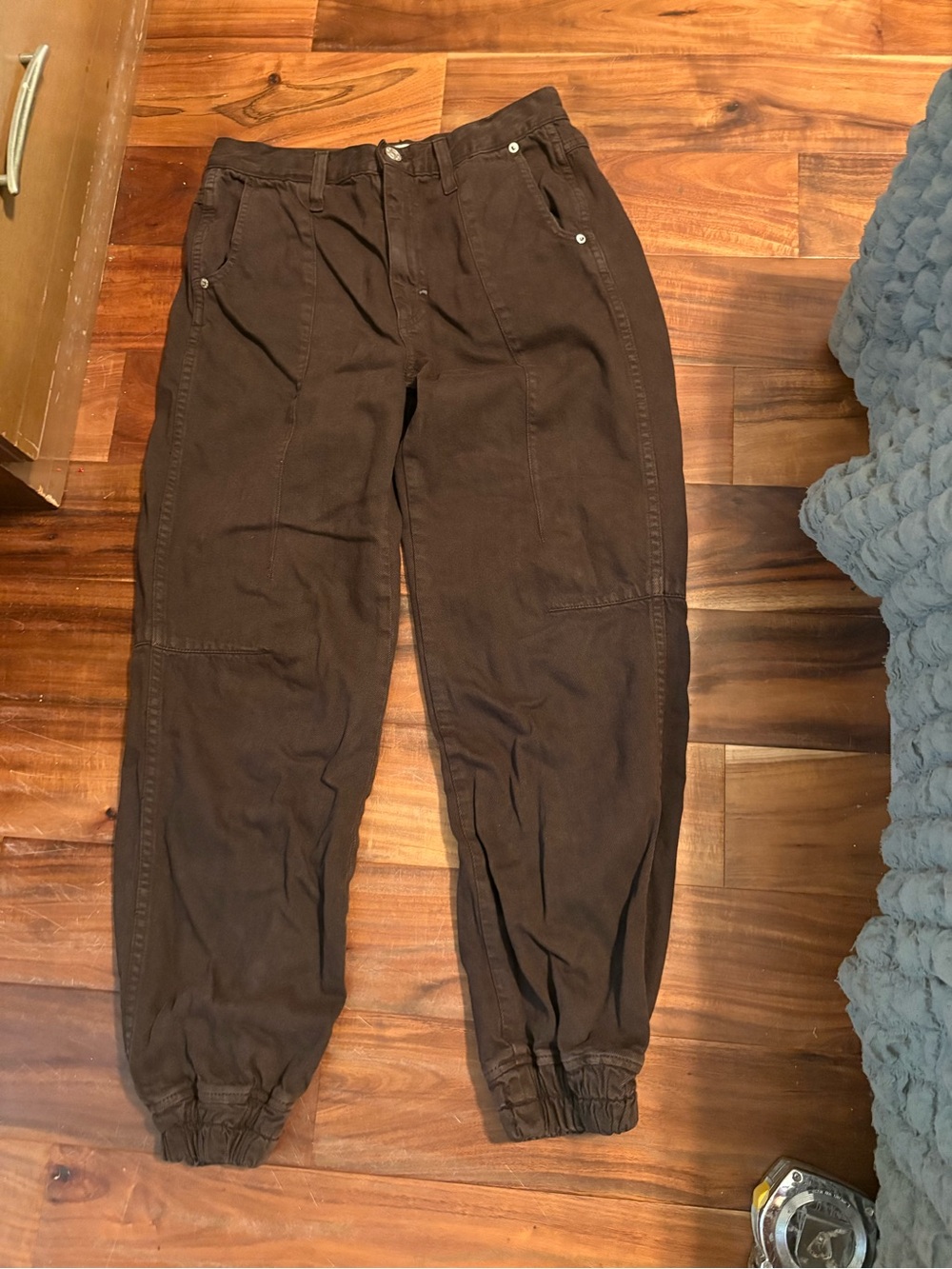 AMO Chocolate Brown Utility Carpenter Jogger Pants High Rise (800)
